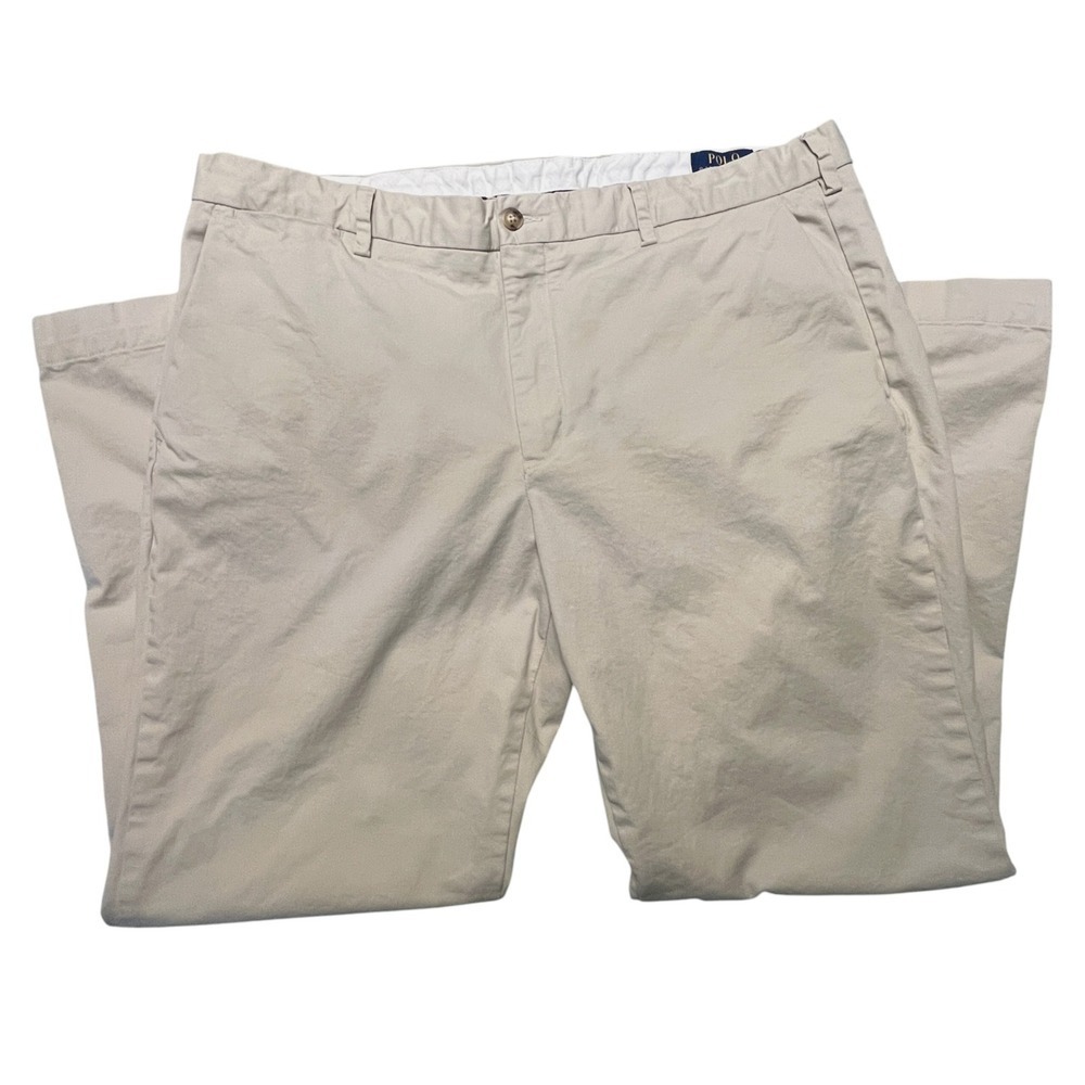 Polo Ralph Lauren Mens Stretch Straight Fit Chino Pants Tan Size 40 Tan Preppy